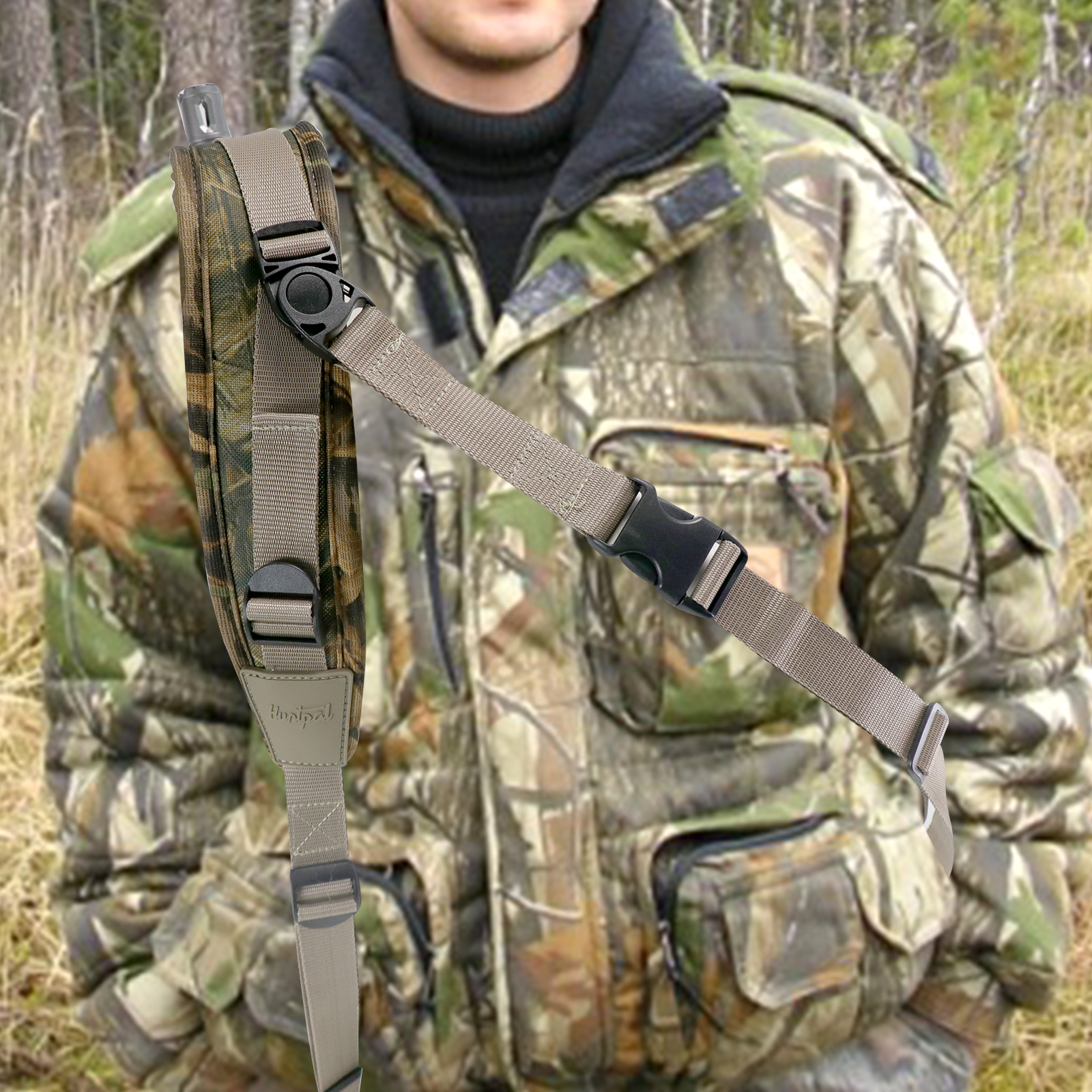 Rifle Sling Double Gun Sling Crossbody Comfortable Neoprene Hands-Free Shoulder Strap Quick-Release Adjustable Sling for Hunting