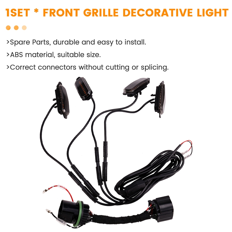 A15F-สําหรับ Great Wall WEY ถัง 300 ตาข่ายขนาดกลาง LED ขนาดเล็กสีเหลืองด้านหน้า Grille ไฟตกแต่งการปรับเปลี่ยน