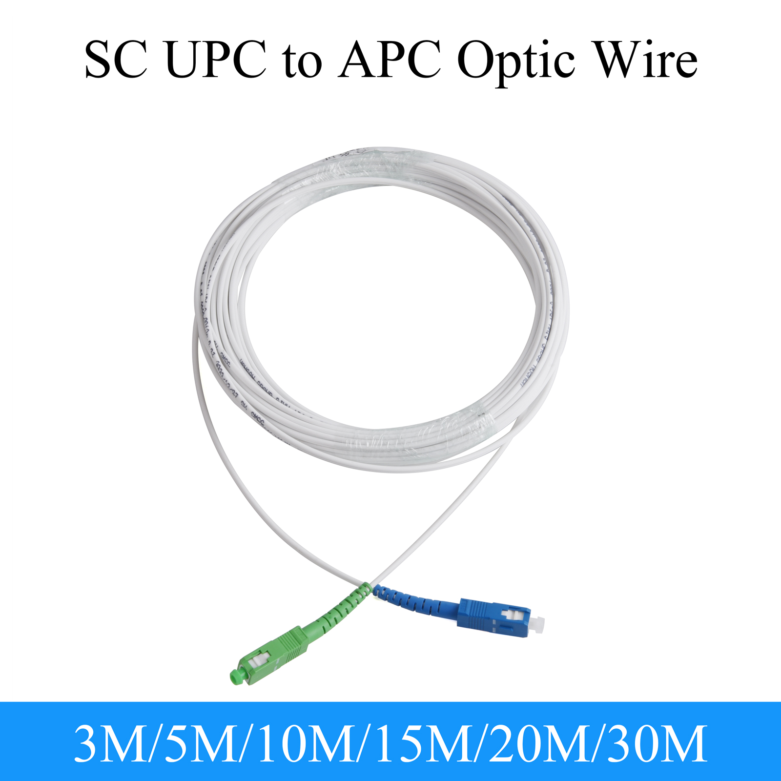 Glasfaserkabel UPC SC zu APC SC Optisches Singlemode-Verlängerungskabel für den Innenbereich Simplex-Konverter-Patchkabel 3M/5M/10M/15M/20M/30M
