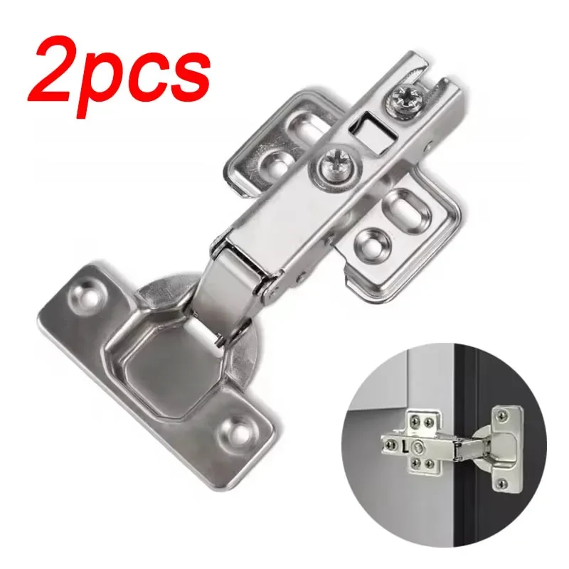 2Pcs Cabinet Hinges Steel Hydraulic Door Hinge Damper Buffer Soft Closing for Kitchen Cupboard Furniture  furniture