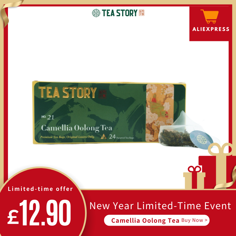 Tea Story Camellia Oolong Tea Bags [Skin Hydration] Floral Wellness Infusion, Blooming Beauty 24 Tea Bags ×2g