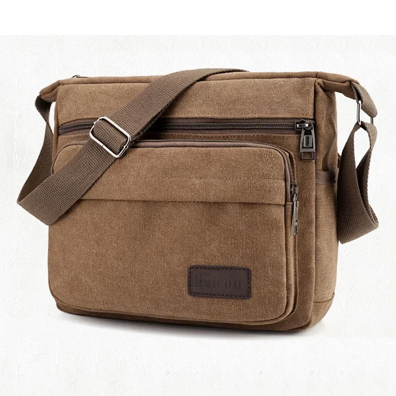 ใหม่แฟชั่นผู้ชายผ้าใบCrossbodyไหล่Messengerกระเป๋าMan Cross Body Bag Casual Multi Functionแบบพกพาชายกระเป๋า