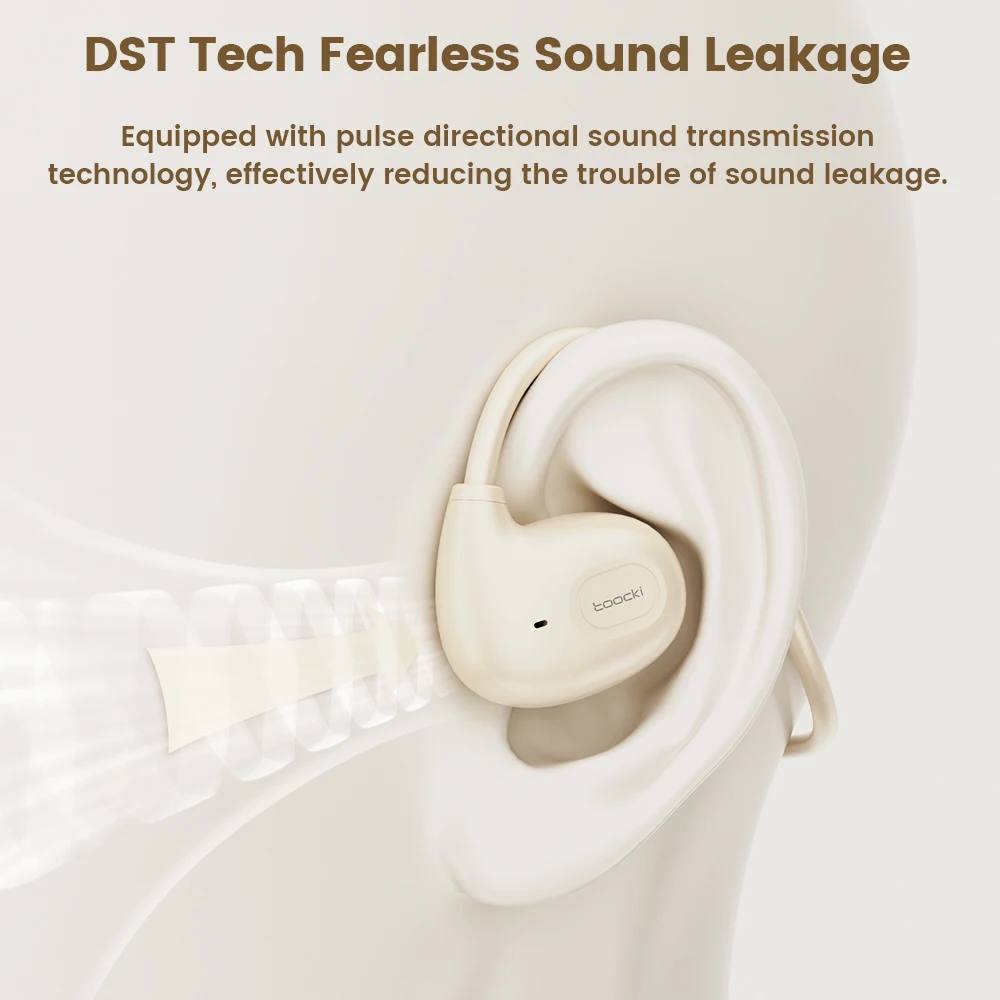 Toocki-auriculares de conducción de aire con Bluetooth 5,3, cascos deportivos con gancho para la oreja, Control táctil y modulación de reproducción de micrófono