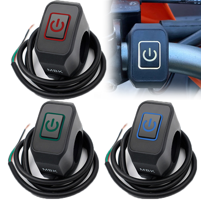Botón de interruptor Universal para manillar de motocicleta, interruptor de conector de botón de 12V para presión de estrella eléctrica, interruptor de Control impermeable