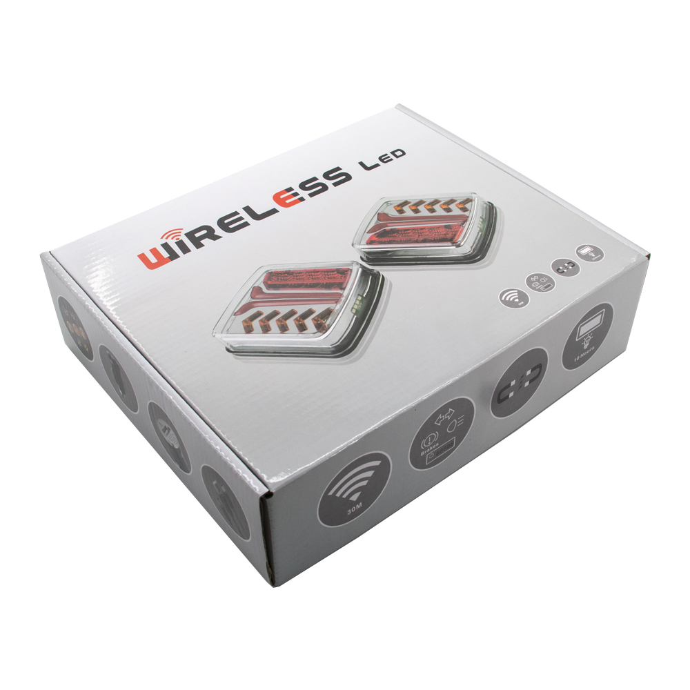 1 Set 12V 24V Wireless Magnetic LED Tail light Trailer Rear Light Signal Warning Brake Light RV Camper Lorry Caravan Truck