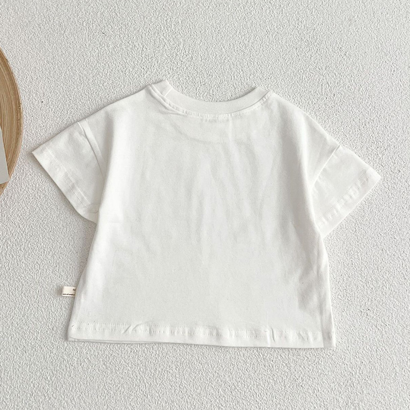 Summer Baby Boys Girls T-shirt Toddler Solid Color Top Clothes Korean Style Infant Baby Boys Girls Short Sleeves T-shirt Clothes