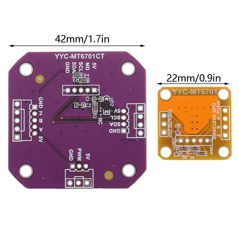 Módulo de Sensor de medición de ángulo de inducción magnética MT6701, alta precisión de 14 bits, puede reemplazar perfectamente AS5600