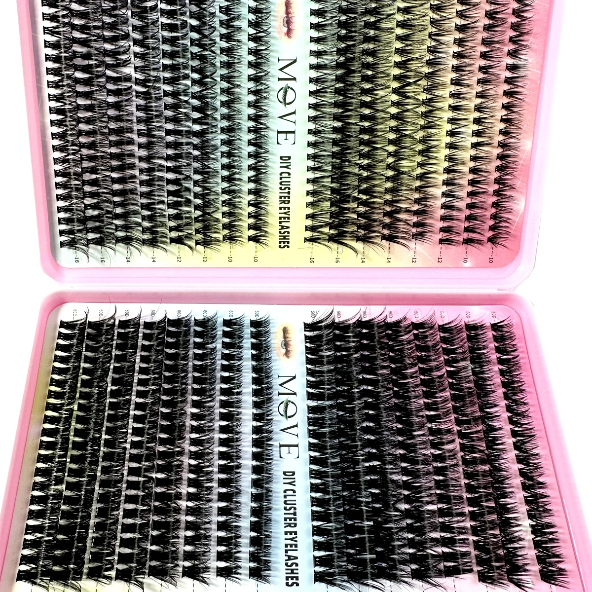 ใหม่ 640 Cluster Lashes Kit 5D Fluffy หนา Eyelash Extension Kit ปริมาณผสมถาด Faux Mink Lashes Lash แต่งหน้า