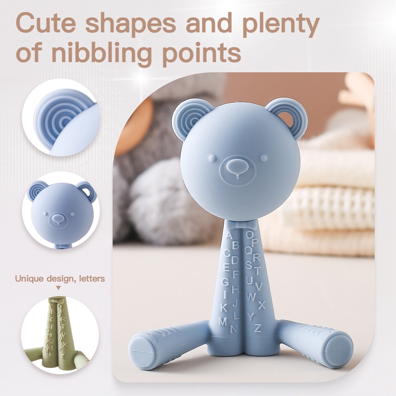 TeWindsor-Hochet de dentition en silicone pour bébé, jouets tactiles pour nouveau-nés, 0-12 mois