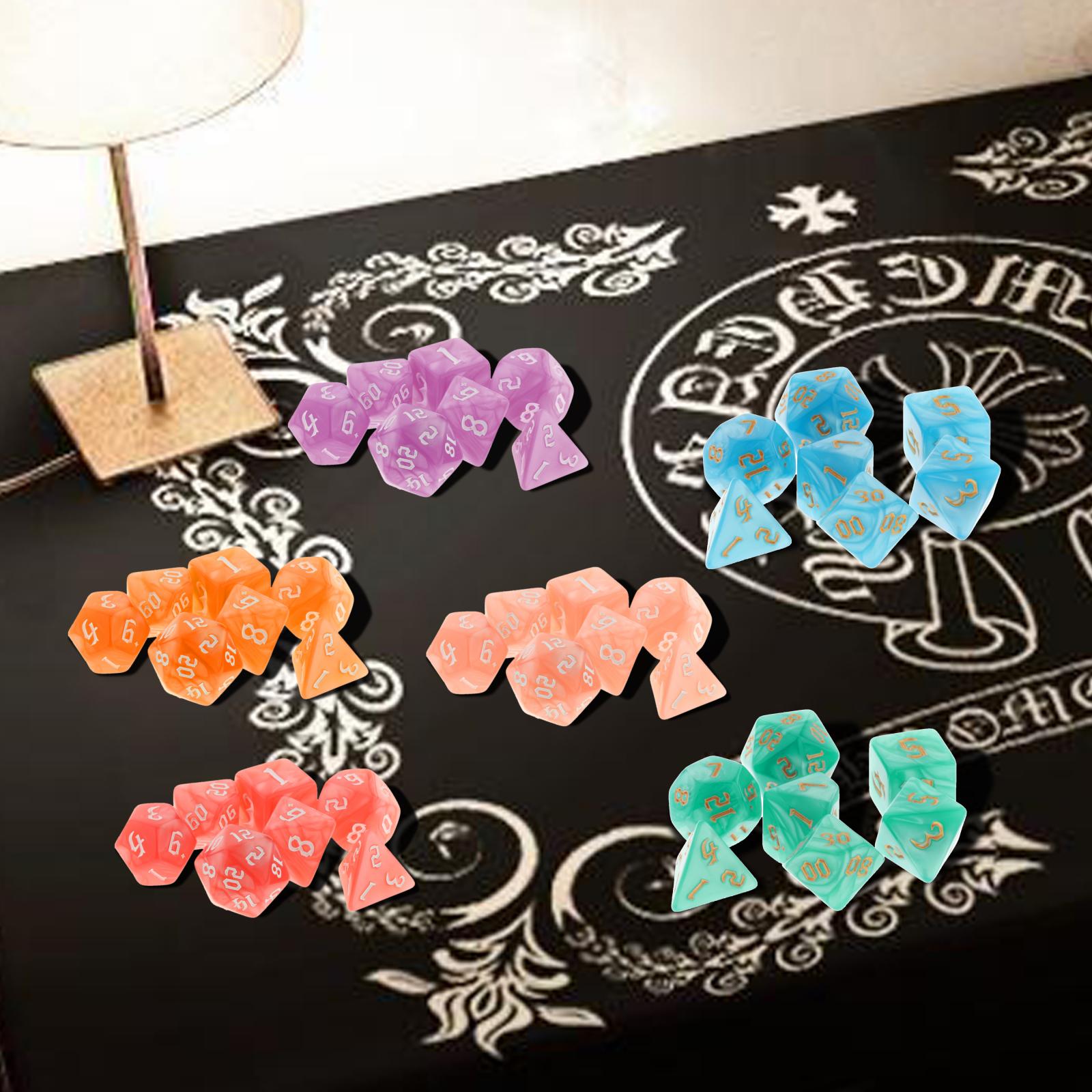 7/10 個ダブルカラー多面体サイコロポーチセット D4、D6、D8、D12、D20、D10 ボードゲームロールプレイングゲームパーティー用