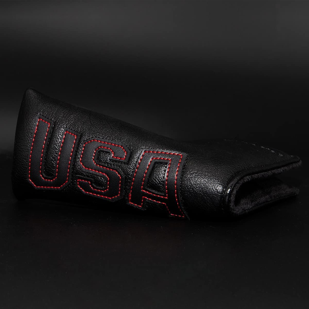 ゴルフブラックputterヘッドカバーカバーputsMagnetic a Flag Blade putter Headvet with Magnetic