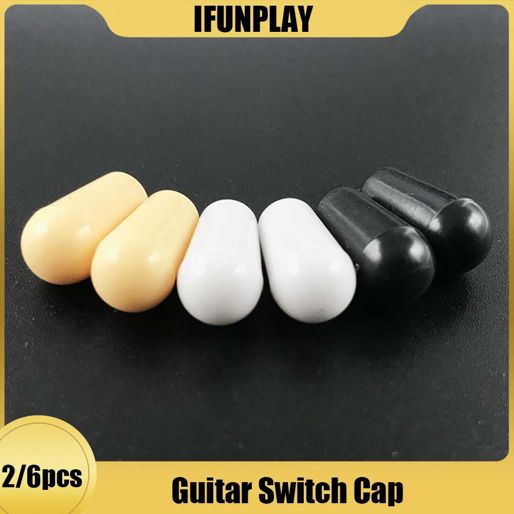2 uds/6 uds plástico 3,5mm/4mm interruptor de palanca de Guitarra eléctrica punta perilla tapa botones para LP Guitarra eléctrica piezas Accesorios