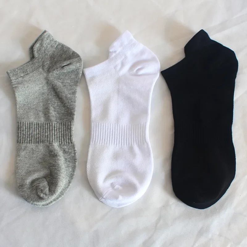 6 pares de calcetines tobilleros para mujer y hombre pareja estudiante oreja de algodón nuevo talla grande malla deportes atléticos correr calcetines de barco de Color sólido