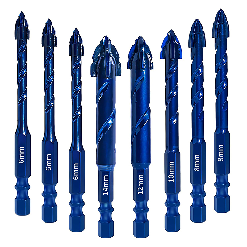 1PCS Hoge Sterkte Vier-Fluit Zaagtand Boor Voor Keramische Tegels Boren Gereedschap 6-14mm Multifunctionele Boor Set Gereedschap