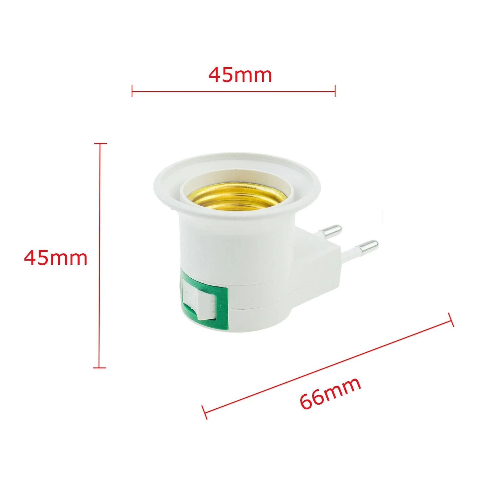 E27 LED Light Socket US/EU Plug & Play Screw Socket White Lamp Holder Base ON/OFF Switch Plug Light Bulb Adapter Household