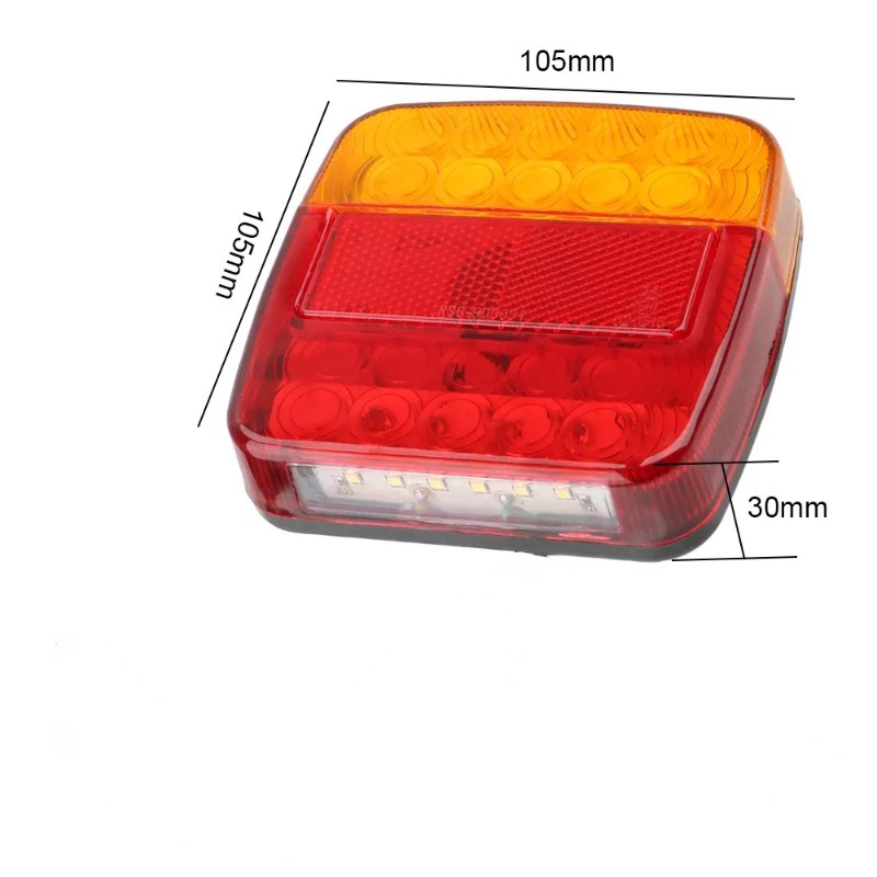12V ไฟท้ายไฟเลี้ยว 26 LEDTail Light รถจํานวนแผ่นด้านหลังย้อนกลับเบรคหยุดหลอดไฟรถพ่วงรถบรรทุก caravan