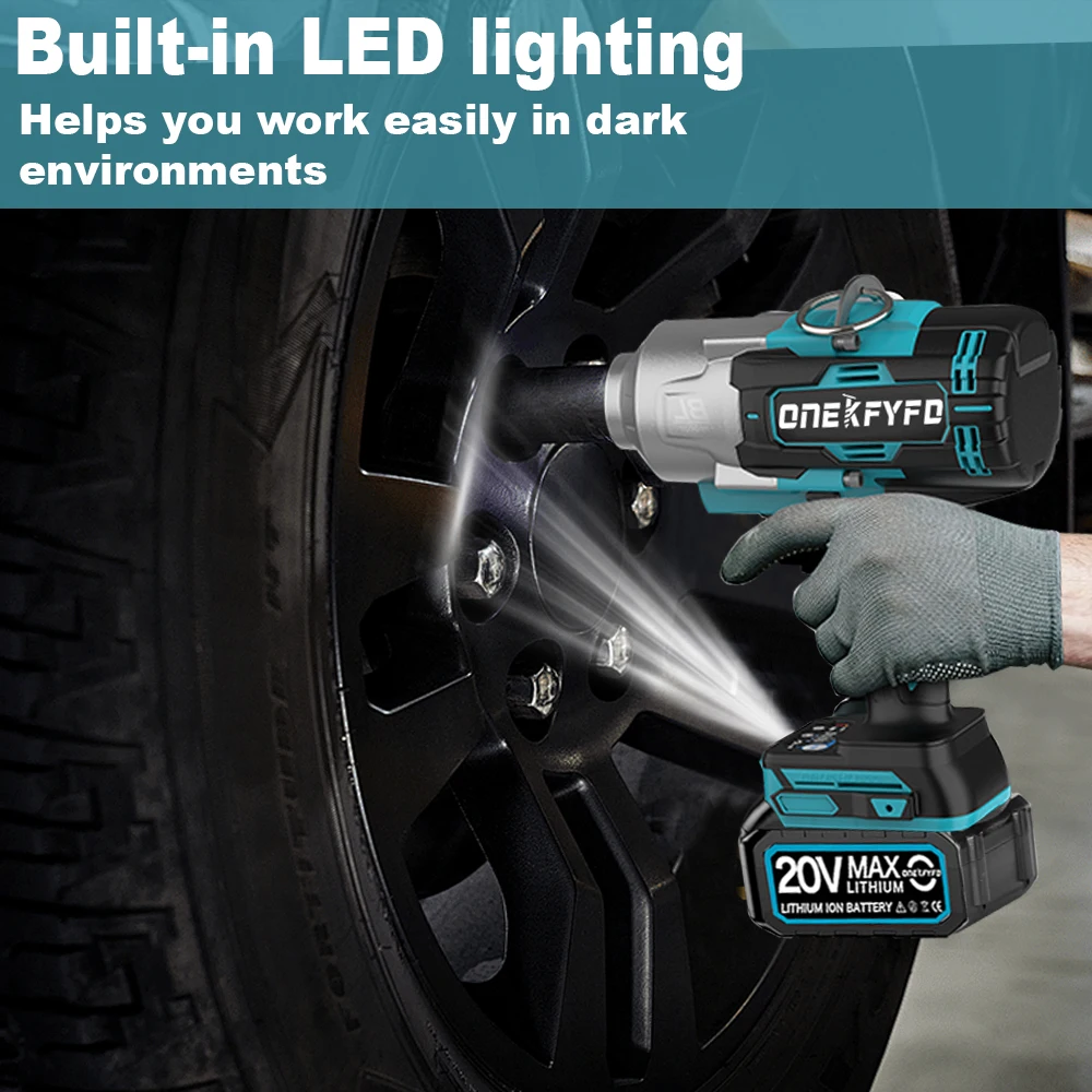 2100N.M Brushless Cordless Electric Impact Wrench Rechargeable 3/4" Power Tools Compatible Makita 18V Battery