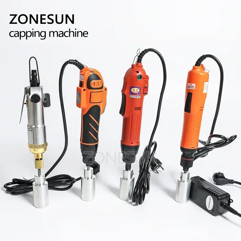 ZONESUN Di Động Cầm Tay Điện Bình Đóng Nắp Máy Tự Động Với An Ninh Vòng Nhựa Capper Gắn Mũ Dụng Cụ