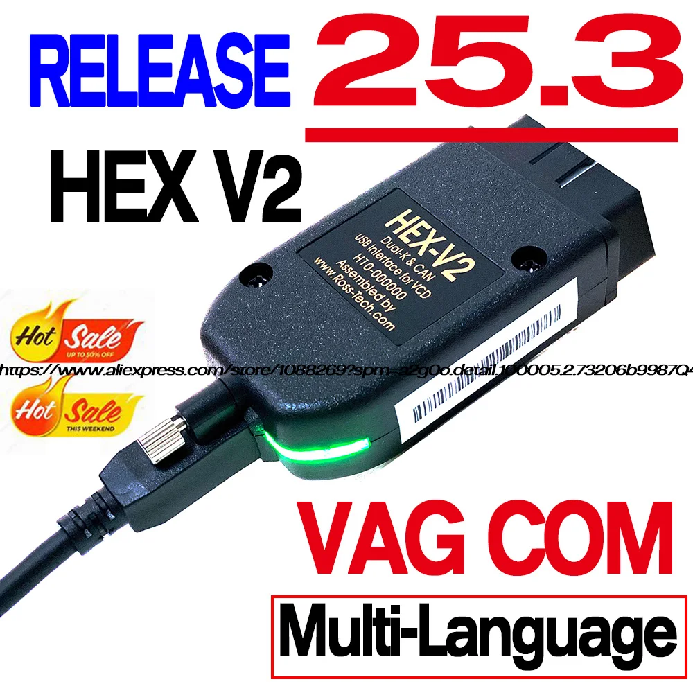2025 VCDS VAGCOM Interface VAG HEX V2 Update 25.3 VOOR VW AUDI Skoda Seat Meertalige Auto Auto com Diagnostiek VAGOM Gereedschap