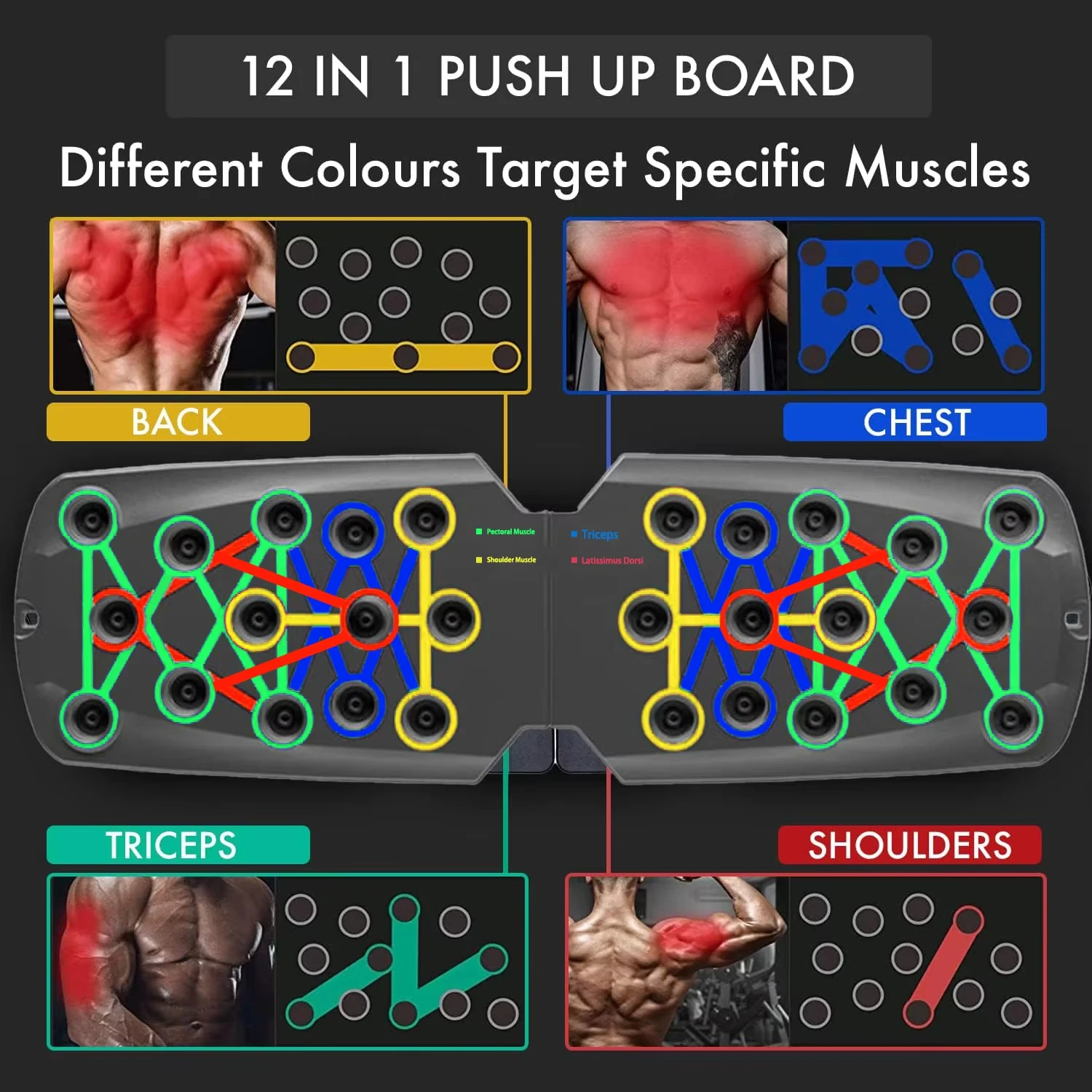 Tabla de flexiones multifuncional portátil, dispositivo de entrenamiento físico y muscular, juego de entrenamiento en casa, barra de realce plegable, resistencia