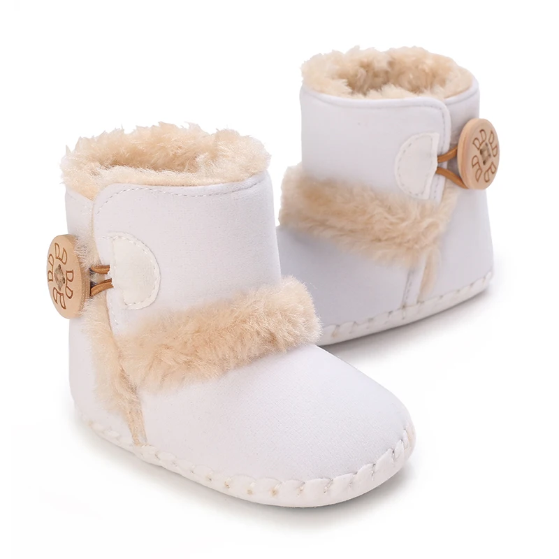 Zapatos de invierno para bebé recién nacido, botas de nieve cálidas de algodón para niños y niñas, calzado cómodo para caminar con suela suave y bonita a la moda