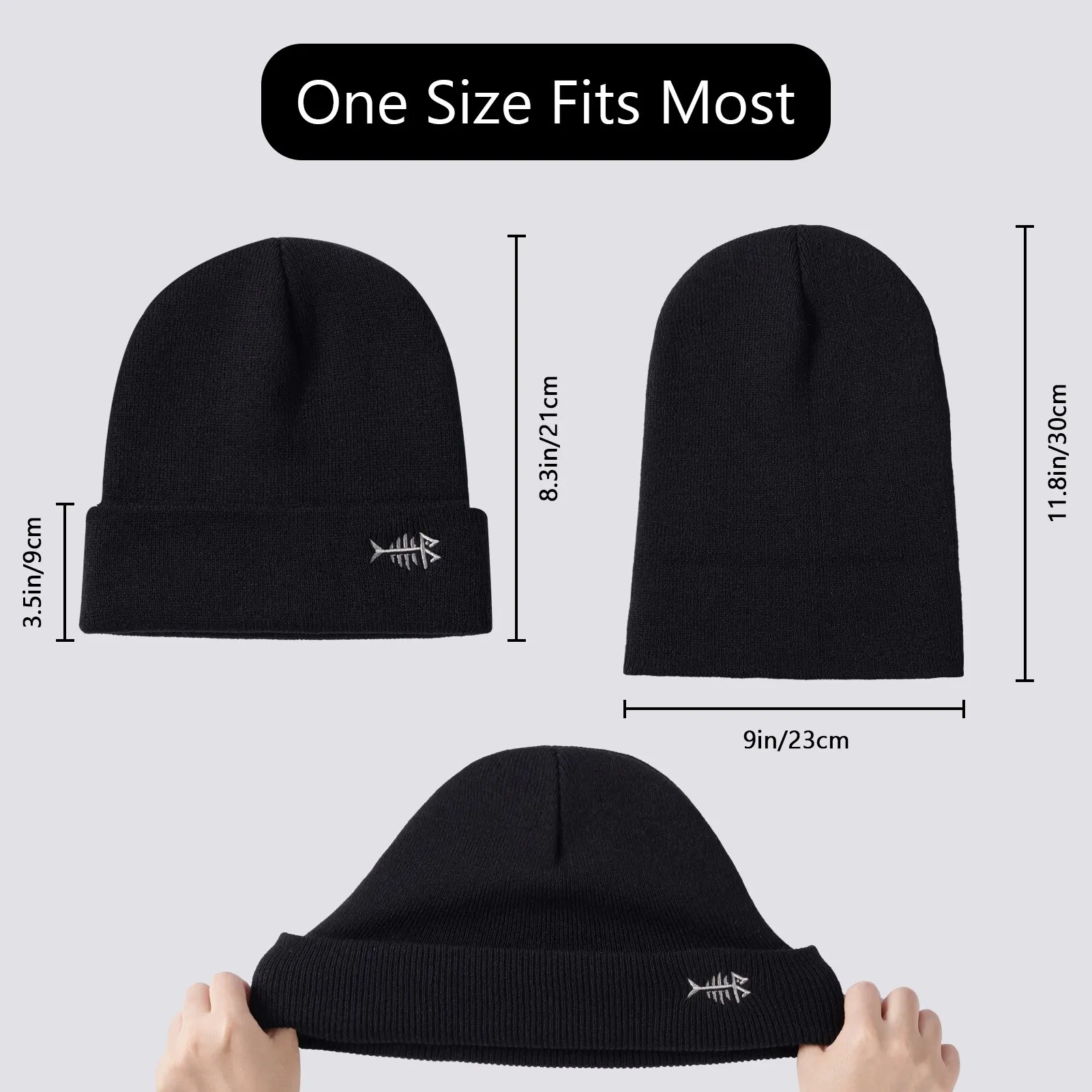 Clearance_Bassdash Cappelli a cuffia in maglia elastica invernale morbidi e caldi per uomo donna Berretti con risvolto unisex leggeri ed eleganti_Continuo