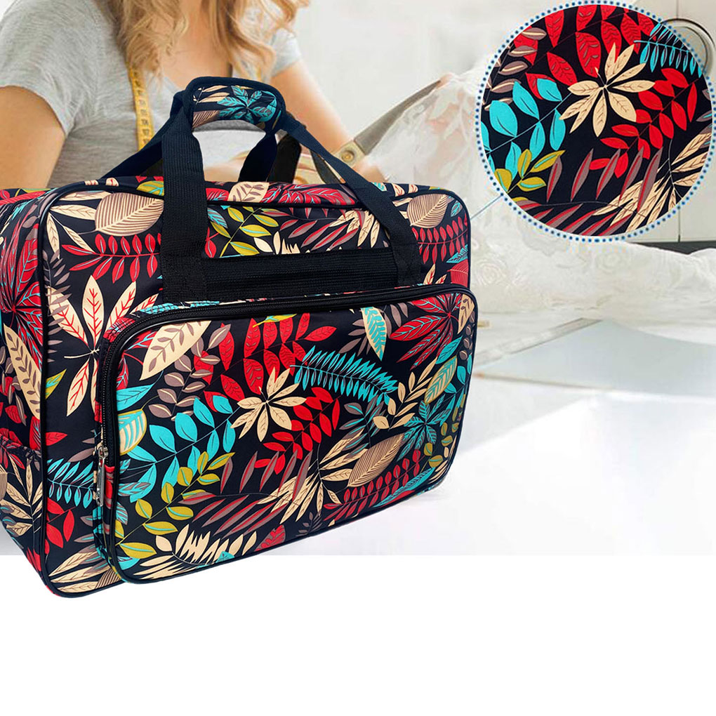 Sewing Machine Storage Bag 46x23x32cm Leaf Portable Travel Home Organizer Bag Case For Sewing Tools Accessories