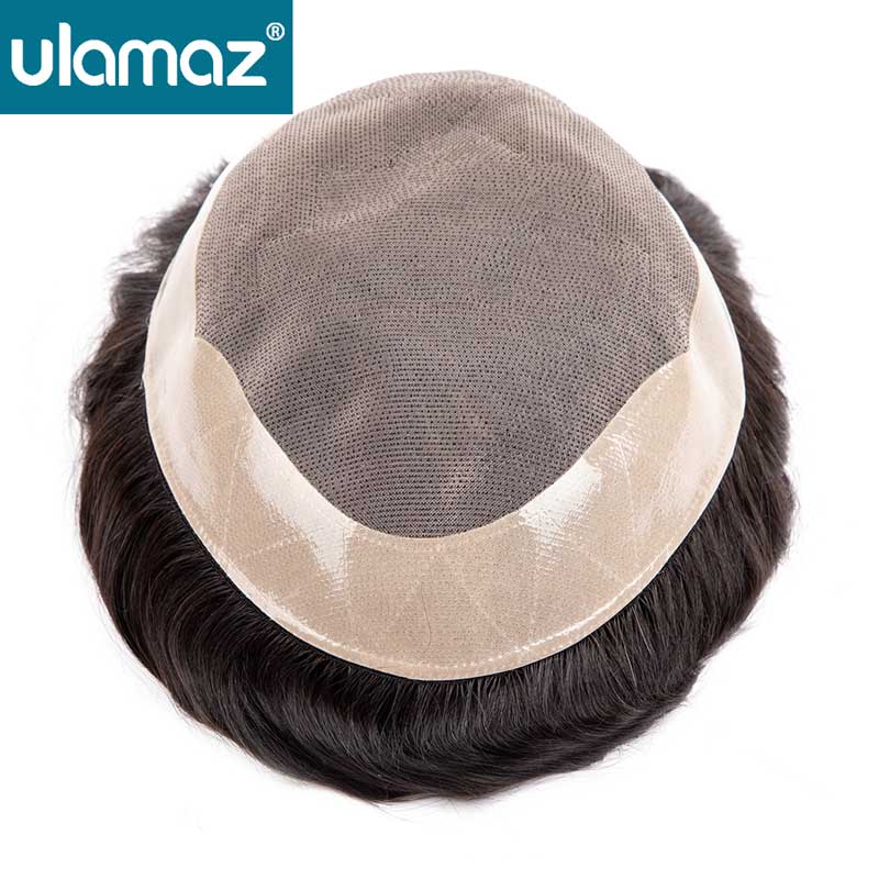 Capillary ชายผม Prosthesis MONO Toupee ผมผู้ชายทนทาน Man วิกผมธรรมชาติวิกผมมนุษย์สําหรับชาย Breathable Mens Hair ระบบ