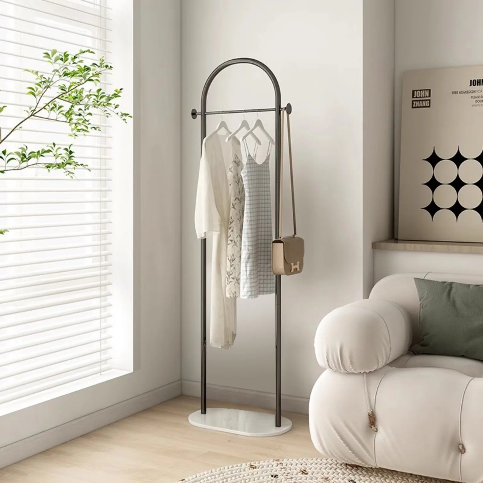 Rack de roupas de chão para quarto, não ocupa espaço, cabide moderno e simples para casa, sala de estar, cabide interno