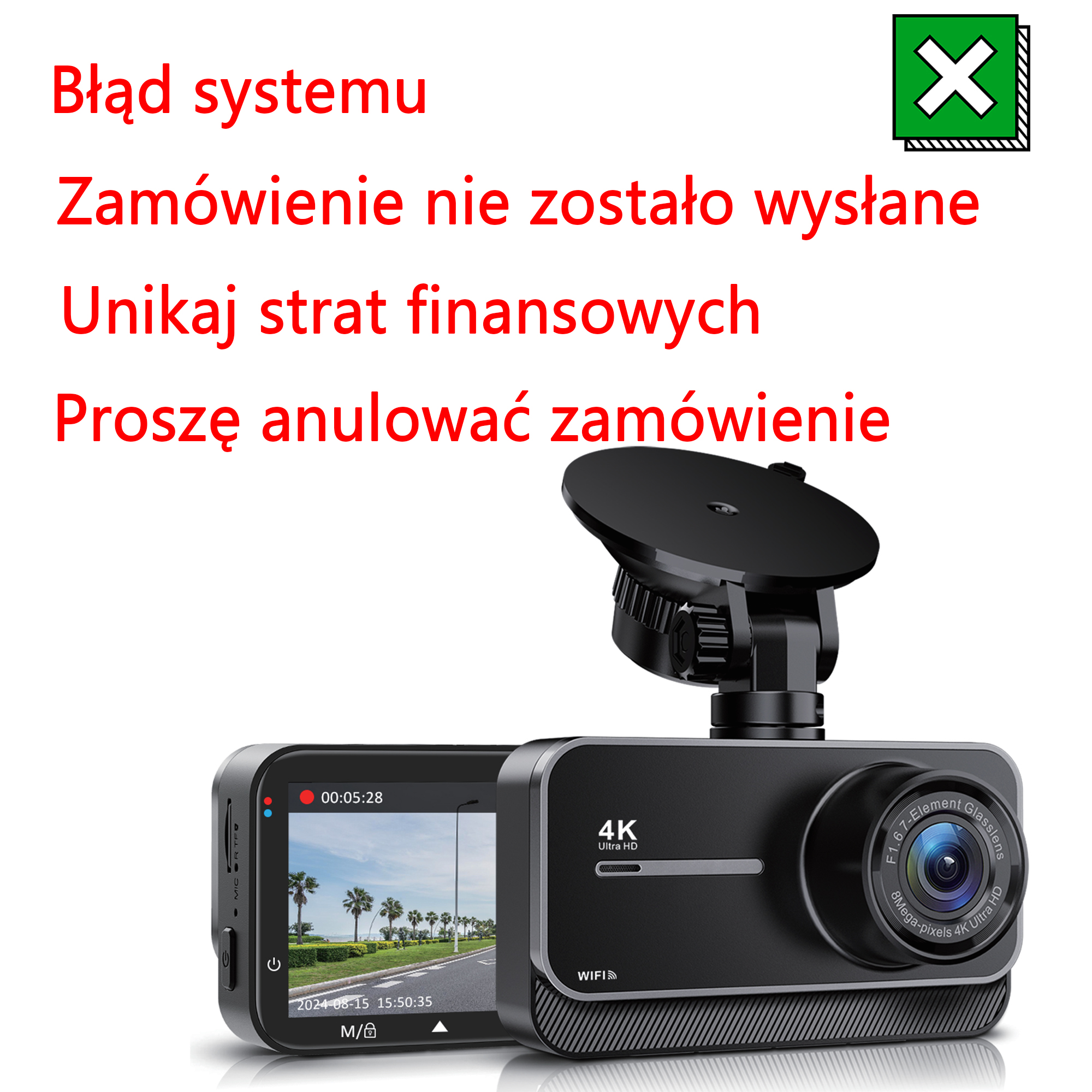 Dash cam não será enviado, erro de preço do sistema, DVR não será enviado, para evitar sua perda financeira, cancelar o pedido