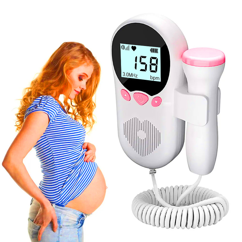 Thuis Doppler Foetale Hartslagmeter Baby Zwangerschap Hartslag Detector LCD Backlight Geen Straling Stethoscoop Pulse Meter 3MHz