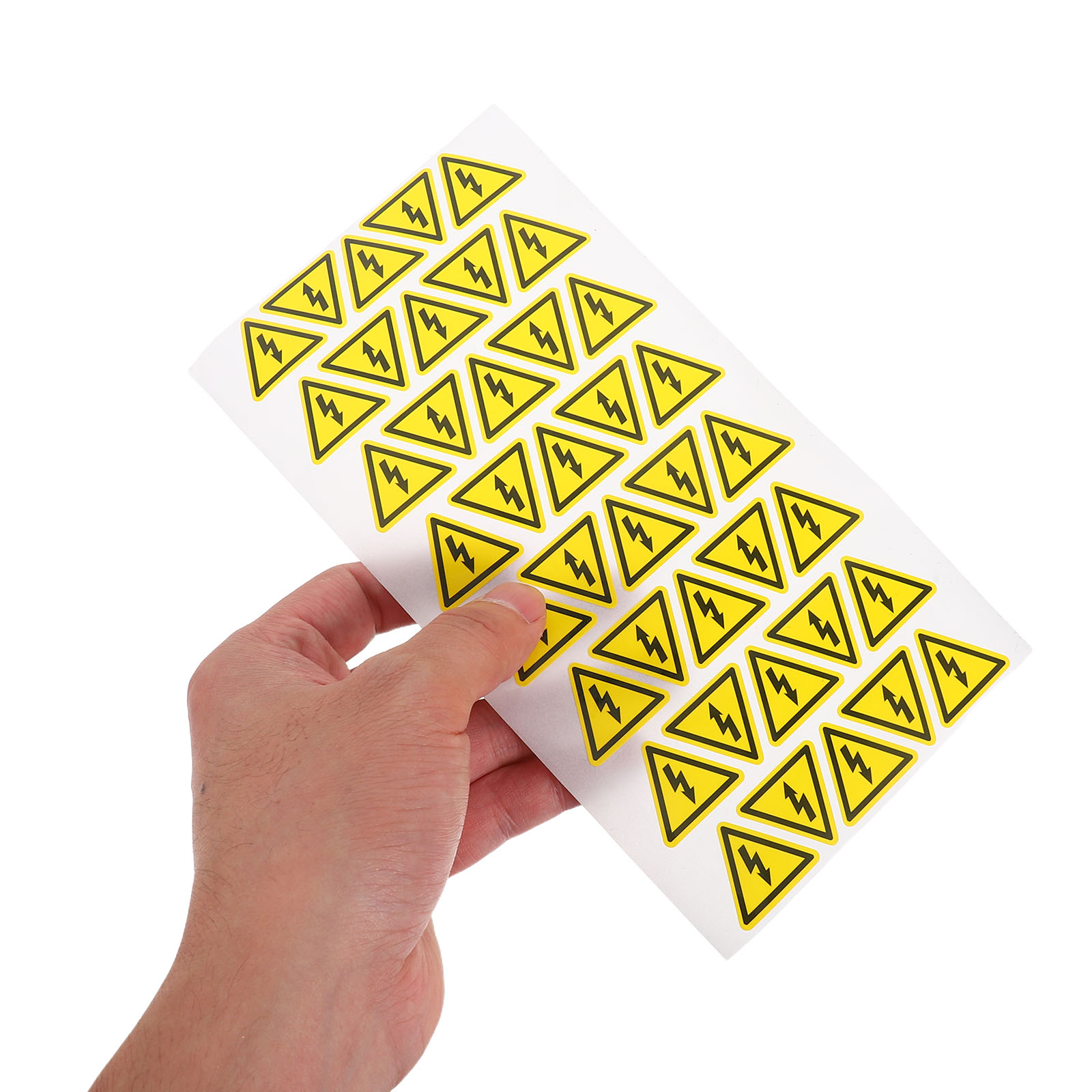 400pcs Yellow Triangle Electrical Warning Stickers Self Adhesive Risk Labels For Power Distribution Cabinets Waterproof Outdoor