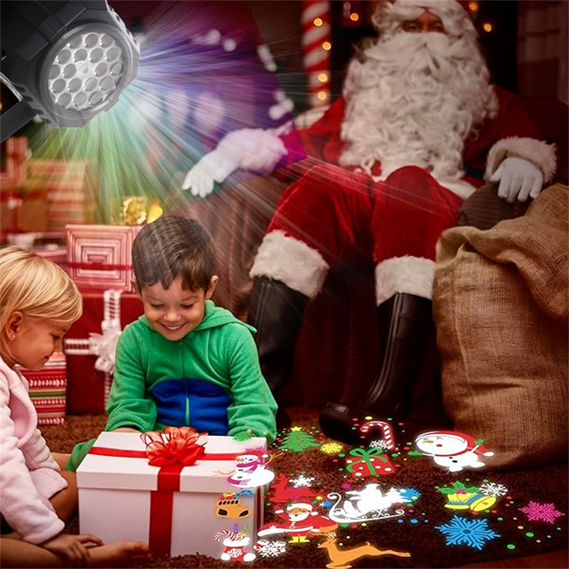 NEW Christmas Projector Lights Outdoor Holiday Laser 16 Pattern Slide LED Projection Lamp for Indoor Party Christmas Decoration