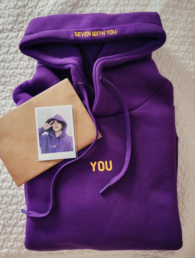 Oryginalny projekt Jimin Bluza z kapturem z nadrukiem Seven With You 13 You Never Walk Alone Cyfrowy plik Jimin Merch Dla fanów Bluza z kartą