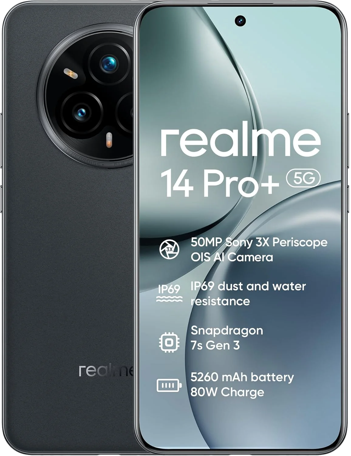 Versione globale realme 14 Pro+ 5G Smartphone Sony 3X Periscope OIS Fotocamera Snapdragon7s Gen 3 80W SUPERVOOC Carica IP69