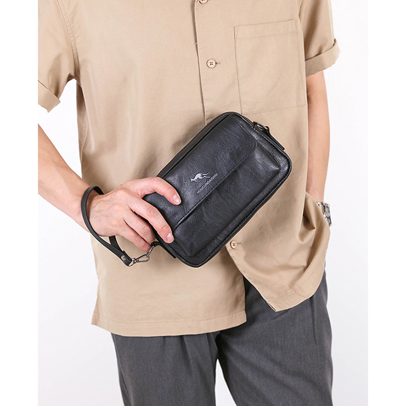 PU Leder Herren Clutch Bag Lange Brieftasche Mini Schulter Handtasche Platz Kreuz Kartenhalter Telefon Necessaire Tasche Hand Porter Tasche