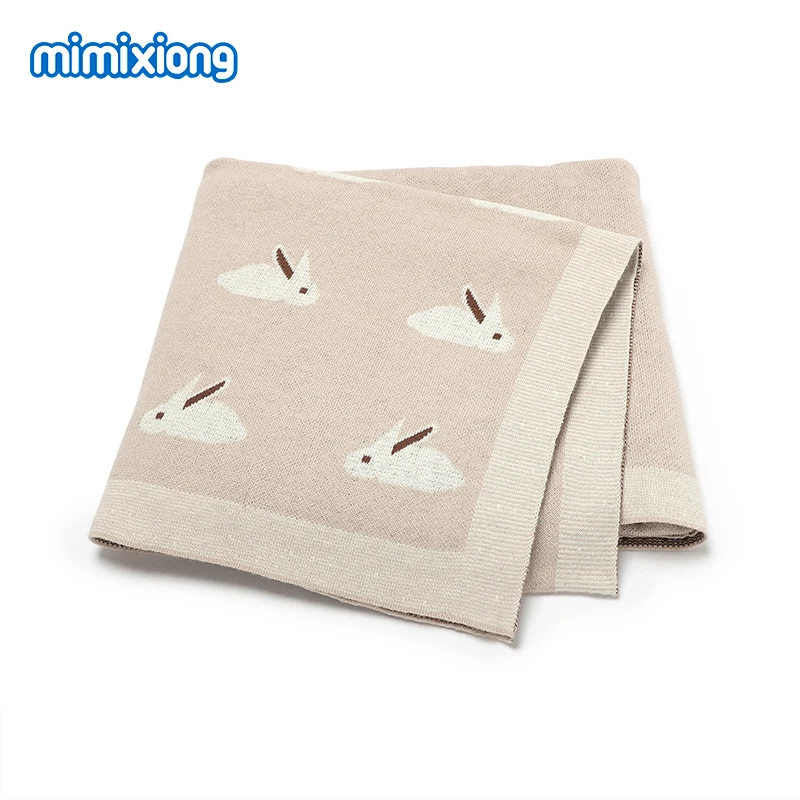 Mantas de algodón para bebé recién nacido, niños y niñas, fundas envolventes de punto de conejo de Pascua para cochecito, ropa de cama de 100x80cm, alfombrillas de juego infantiles