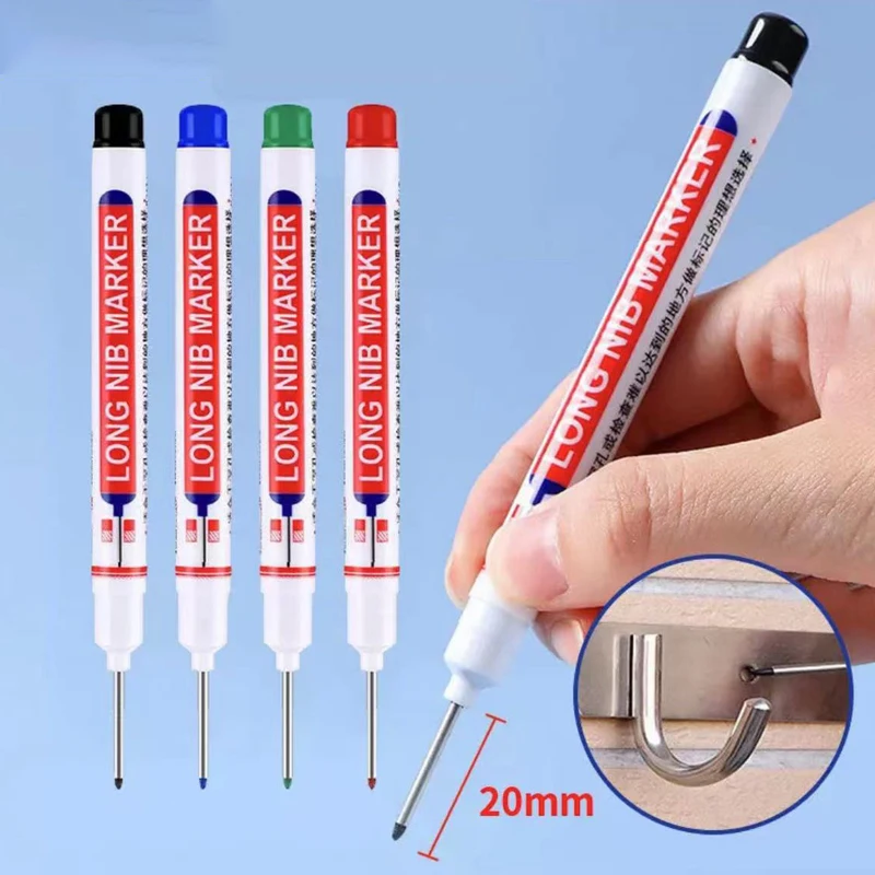 6 ชิ้น/เซ็ต 20 มม.หลุมลึกยาว Nib เครื่องหมายสําหรับโลหะ Perforating ปากกากันน้ําห้องน้ําไม้ตกแต่งอเนกประสงค์
