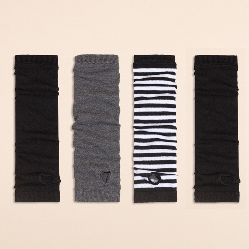 Guantes largos sin dedos Punk negros para hombre y mujer, guantes deportivos Ninja para exteriores, guantes de Hip-hop, manoplas para codo, calentador de brazo elástico fresco para invierno