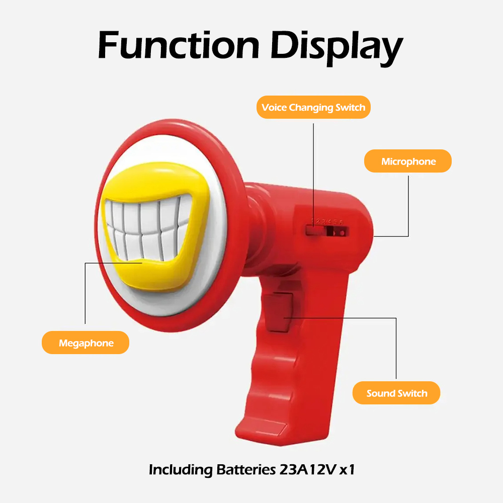 1 stuks mini-stemwisselaar voor kinderen met 6 geluidseffecten, creatieve en grappige luidspreker, prankspel, interactief speelgoed