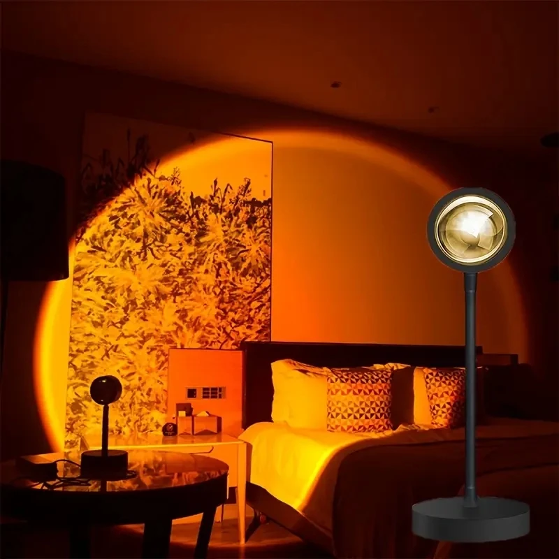 1 luz LED de puesta de sol, proyector de luz de atardecer, luz de ambiente, proyector de luz nocturna LED para dormitorio, luz de ambiente de habitación, oficina h