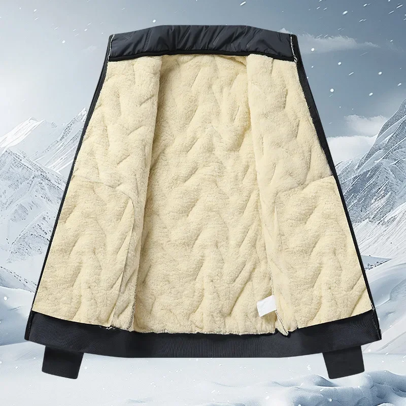 Ensemble manteau et veste en coton doublé de sourire, veste coupe-vent, velours de mouton épais, style décontracté, fjCasual, chaud, hiver, 3 pièces