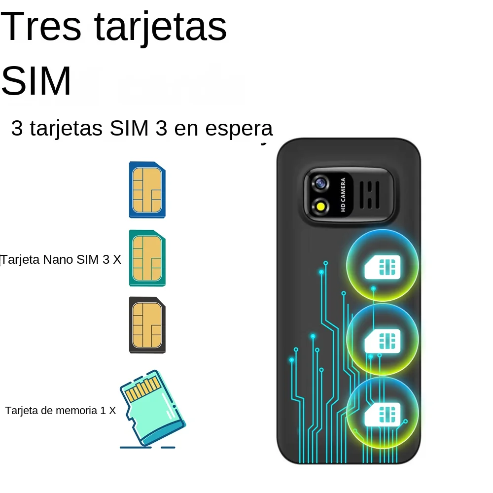 SERVO BM5310 3 tarjeta SIM 3 mini teléfono móvil en espera grabadora de llamadas automáticas dial Bluetooth marcación de velocidad voz mágica 1,3 "teléfono móvil