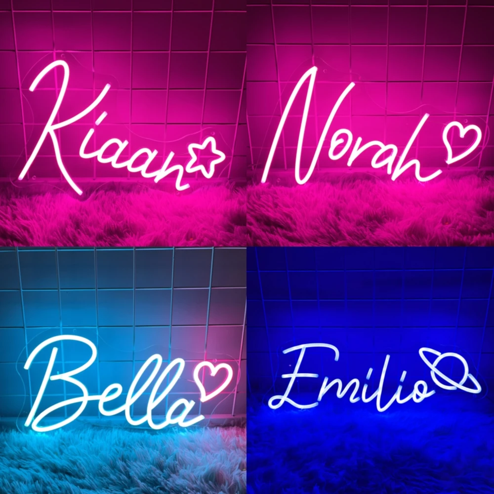 Custom Neon Sign Led Customชื่อไฟนีออนส่วนบุคคลโลโก้งานแต่งงานป้ายห้องนอนตกแต่งบ้านLED Neonตัวอักษรป้าย