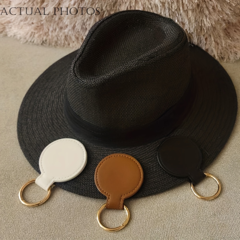 1PC Magnetic Hat Clip On Bag Hat Holder Para Bolsa Mochila Bagagem PU Leather Hat Keeper Clip Travel Bag Acessórios
