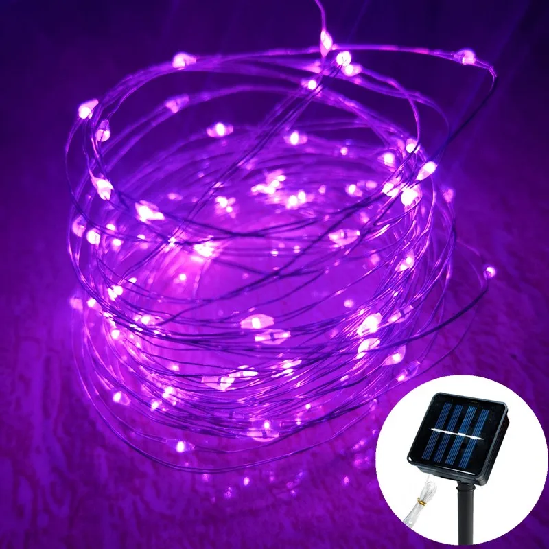 Luci da fata solari a LED per esterni Ghirlanda impermeabile per decorazioni da giardino 8 modalità Luce in filo di rame per Natale nel patio stradale
