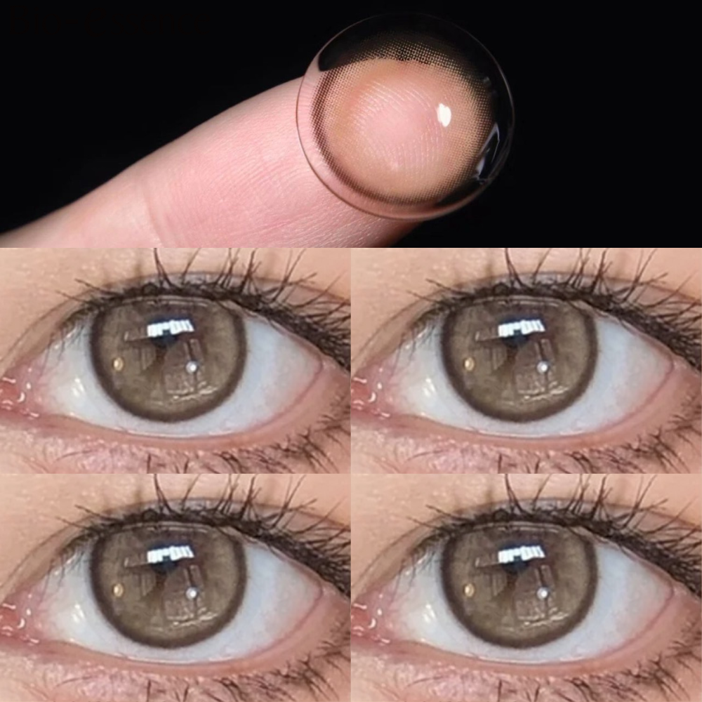 バイオエッセンス 1 ペアナチュラルカラーコンタクトレンズ目用度付きブラウンレンズフォグパールレンズ韓国レンズレンズ目の色