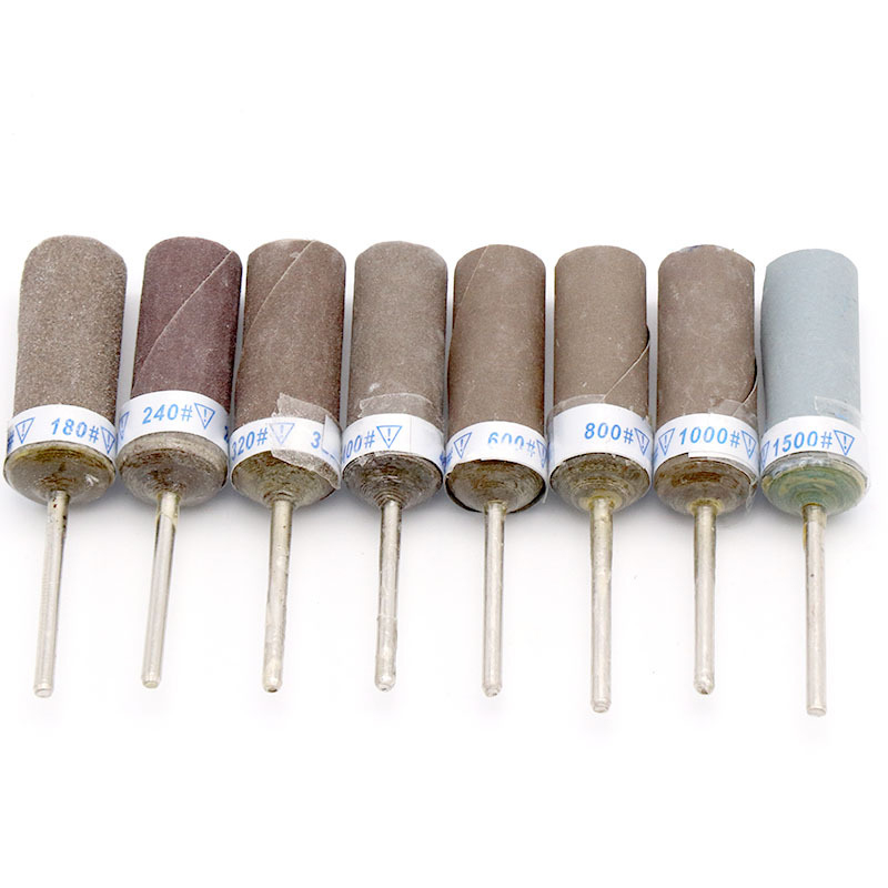 그릿 180 5000 샌드 페이퍼 바 2.35 생크 로터리 그라인딩 연마 도구, 보석 유리 연마 헤드, 4 개