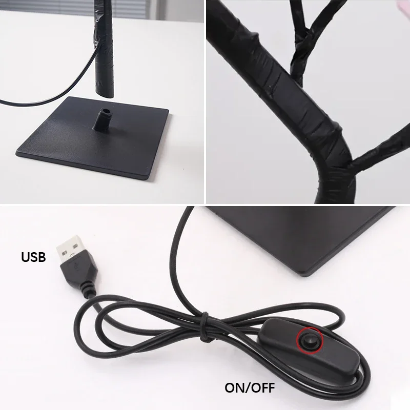 LED Tischlampe Rose Blume Baum USB Nachtlichter Dekoration LED Tischleuchten Partys Weihnachten Weihnachten Hochzeit Schlafzimmer Dekor
