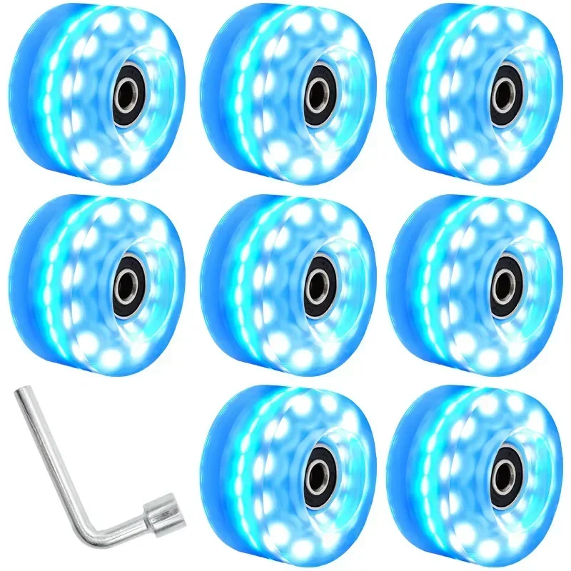 High flash six light double row roller skates, shining wheels, dry ice skates, shining wheels, ice skating wheels